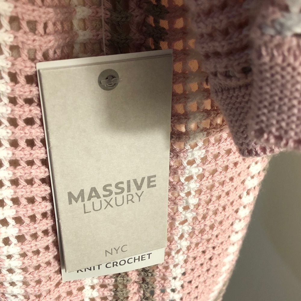 Pink Button-Up Knit Sweater